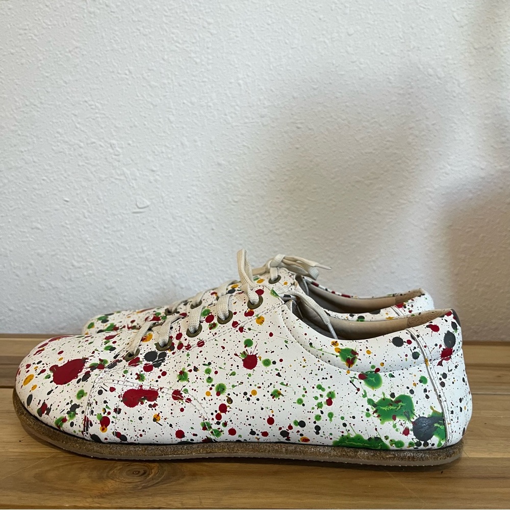Aintap Handcrafted Leather Oxfords Barefoot SPLANTER Paint White Smooth Leather - Picture 4 of 11